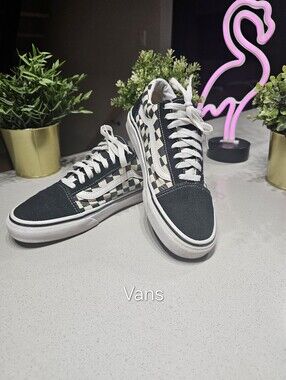 VANS Superbes Espadrilles Old Skool Damier Noir et Blanc – Unisexe – H 8.5 /F 10